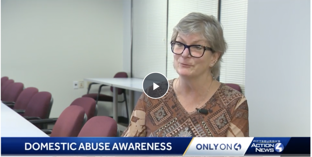 Screen capture of WTAE Domestic Abuse Awareness Segment